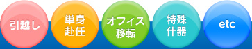 引越し単身赴任オフィス移転特殊什器etc